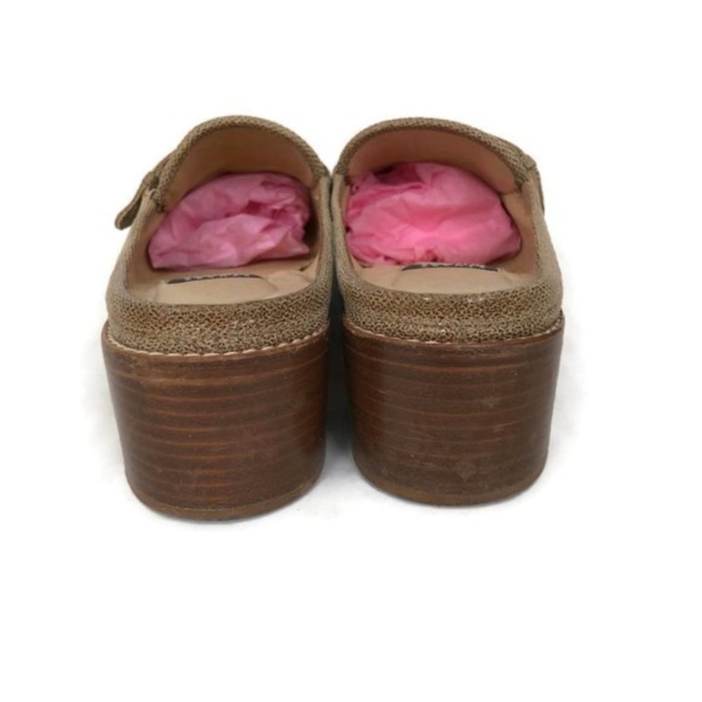 Stuart Weitzman Mules Square Toes Tan Leather - Picture 5 of 7